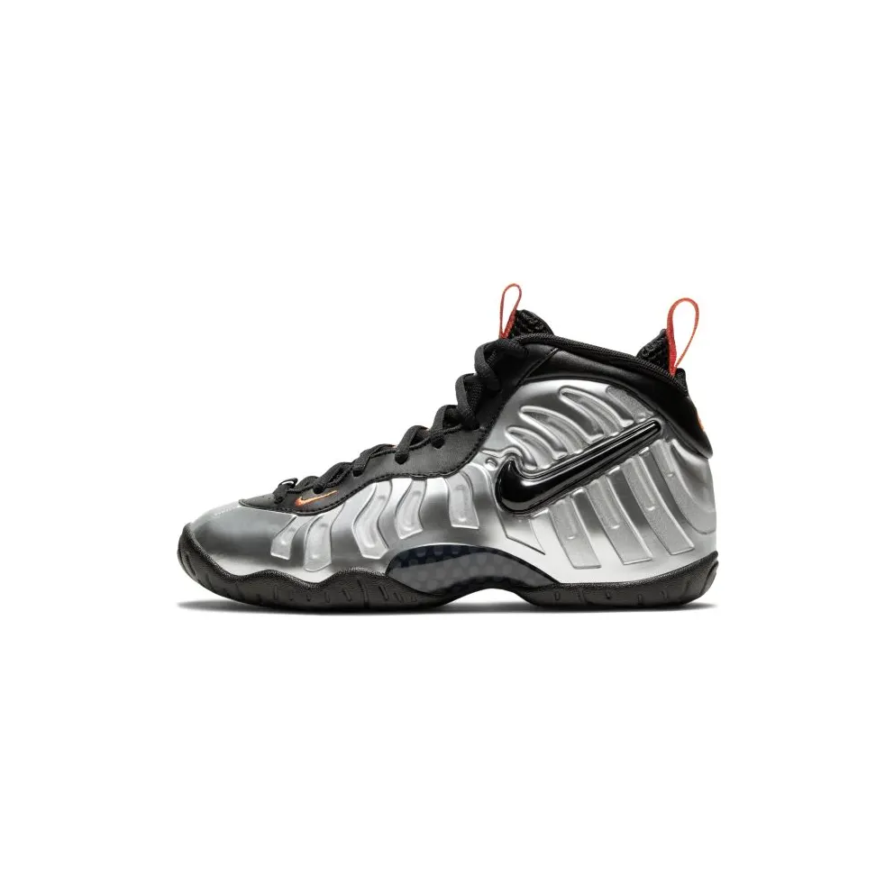 Nike Little Posite Pro GS ‘Halloween’ Flat Silver/Black/Electro Orange (644792-013)