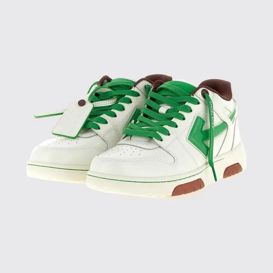 Off-White Out Of Office Leather Sneakers Green (OMIA189S26LEA0090150)