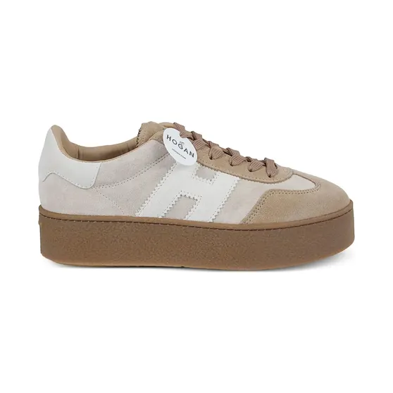 Hogan Leren sneakers met plateauzool – Beige (HXW6980FB6TTQ7)