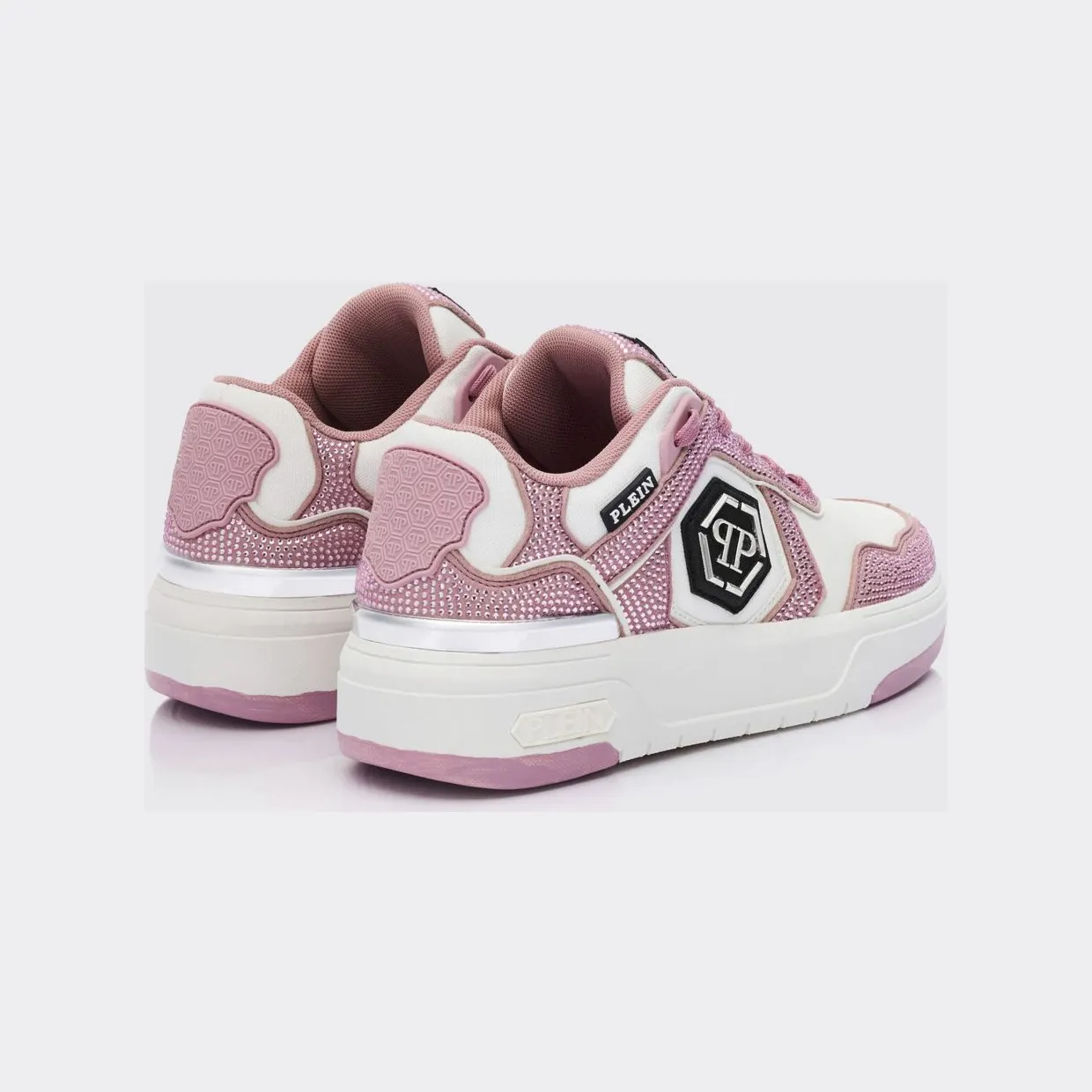 Philipp plein SK8R Leather Sneakers with Applied Rhinestones Fuchsia (SAFSUSC0923PTE003N03) (2)