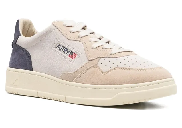Autry Medalist Panelled Lace-up “Neutrals/Blue” (AULM TS29) (3)