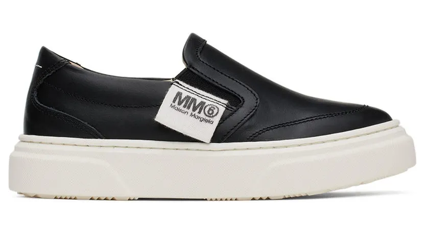 MM6 Maison Margiela Kids White Logo Slip-On Sneakers (70332)