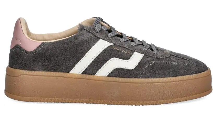 Gant Cuzmani suède sneakers met plateauzool – Grijs (31533048)