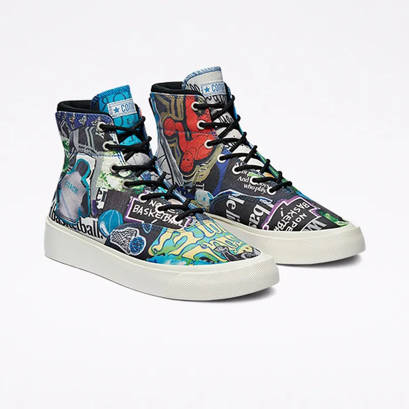 Converse Beat The World Skidgrip High Top Egret/multi/Black (170681C)