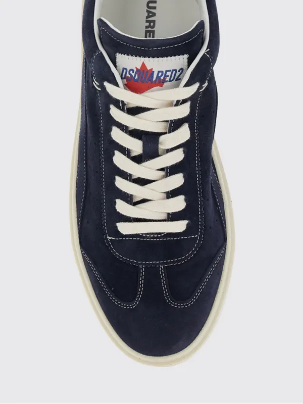 Dsquared2 Suede Calfskin Low-Top Sneakers with Side Logo Blue (SNM0470015035203085) (3)