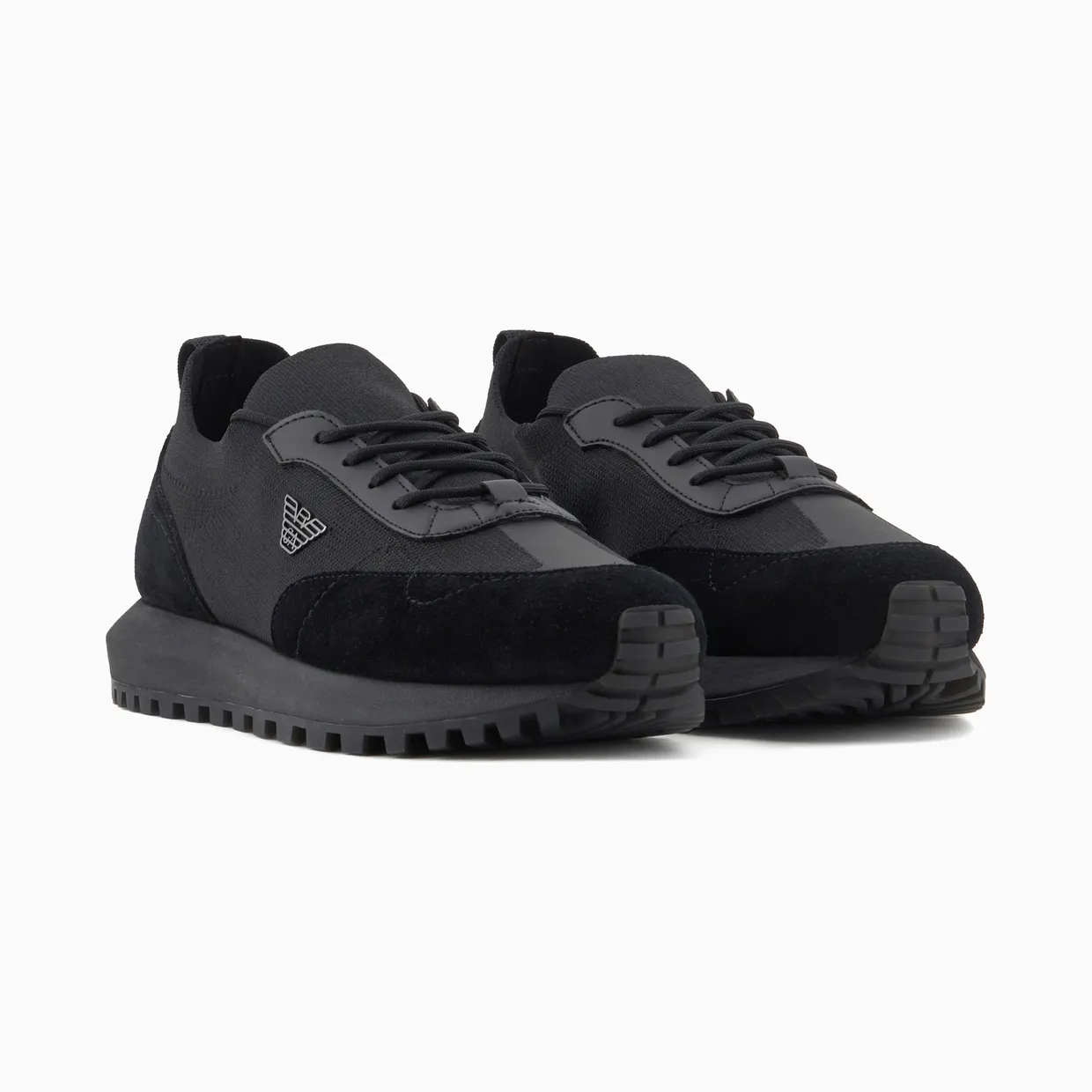 Armani Low-Top Sneakers In Suede And Mesh With A Rubber Sole (EM003739-AF19724-MC005) (2)
