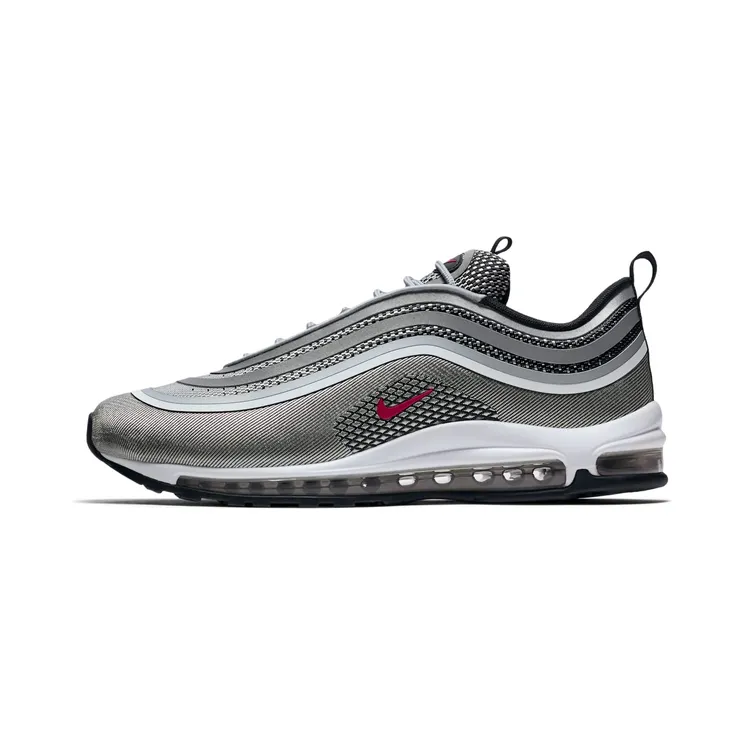 Nike Air Max 97 Ultra 17 Silver Bullet “Metallic Silver / Black / White / Varsity Red” (918356-003)
