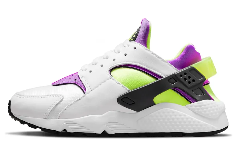 Nike Air Huarache “White / Magenta / Black / Neon Yellow” (DH4439-101)