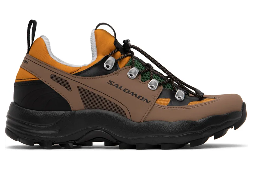 Salomon Brown & Orange Raid Wind 75th Sneakers (L41704800)
