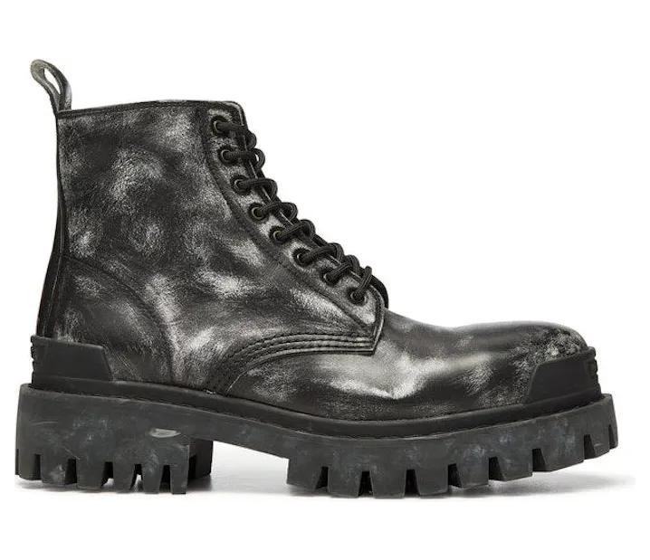 Balenciaga Strike Ankle Boots Black Leather (589338WBEF19010)