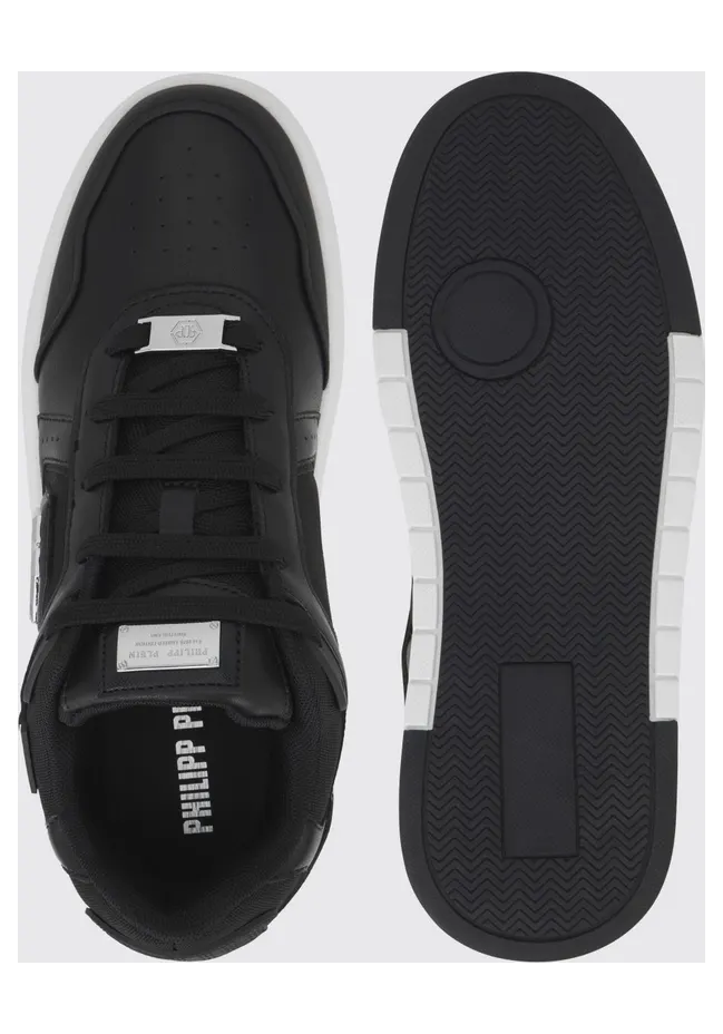 Philipp plein Leather and Mesh Sneakers White 1 (SAESUSC0766PTE120N0102) (3)