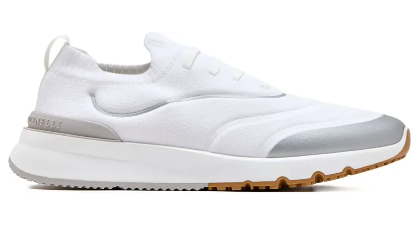 Brunello Cucinelli Gestrickte Sneakers – Weiß (MXUAUFO340CBM68)
