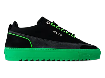 Mason Garments Firenze Gomma/Suede/Nubuck/Reflective Black/Asfalto/Fluo Green Schwarz (FW20-28B)