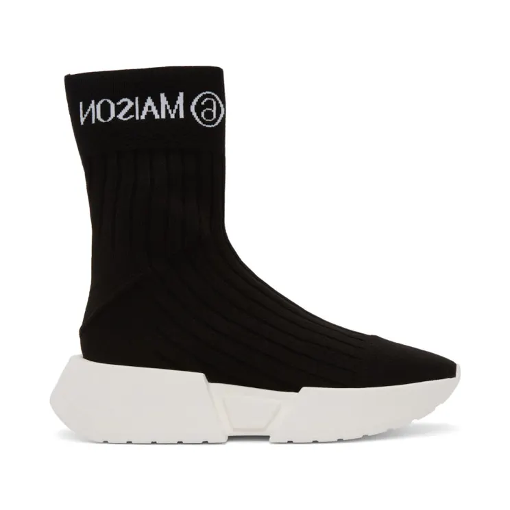 MM6 Maison Margiela Black Logo Sock Sneakers (S59WS0152 P3120)
