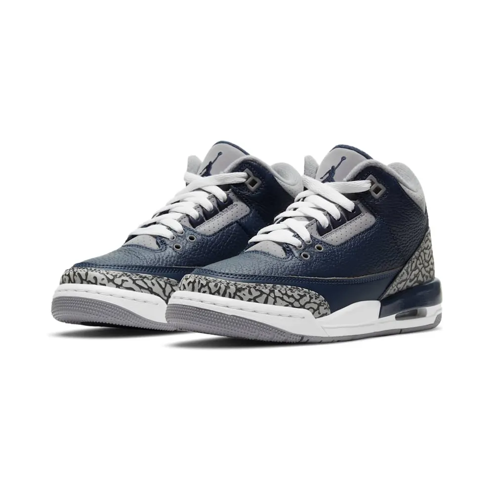 Air Jordan 3 Retro Georgetown (GS) (2021) – “Midnight Navy / Cement Grey White” (398614-401)