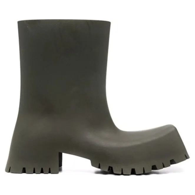 Balenciaga Trooper Rubber Boot Dark Green (679326W0FO83300)