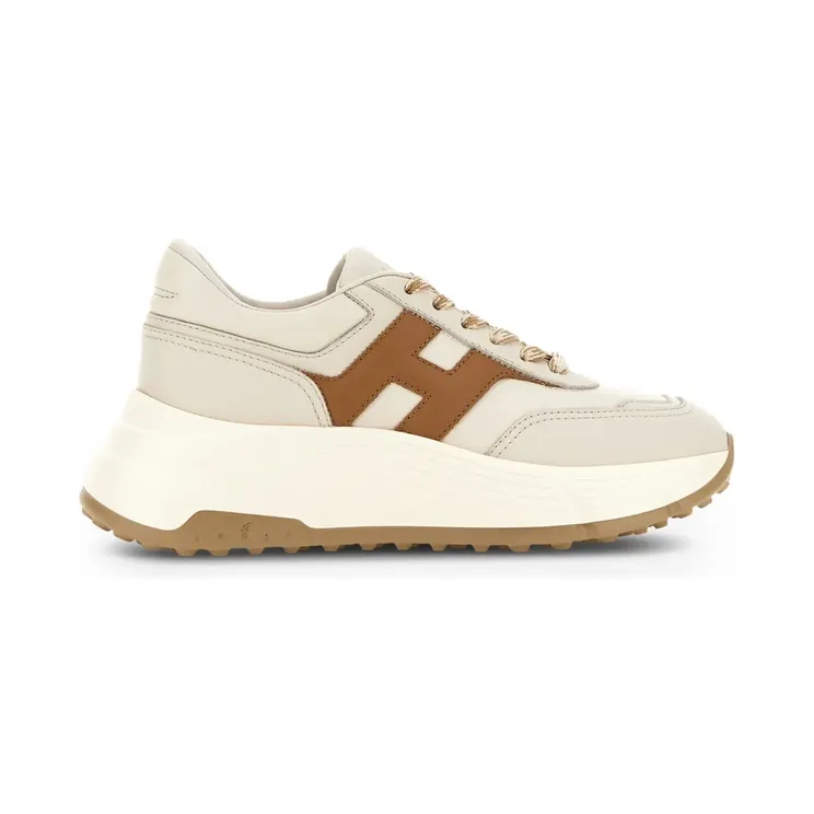 Hogan Hi-Fi logo-patch sneakers – Beige (HXW6690FR30UAI)