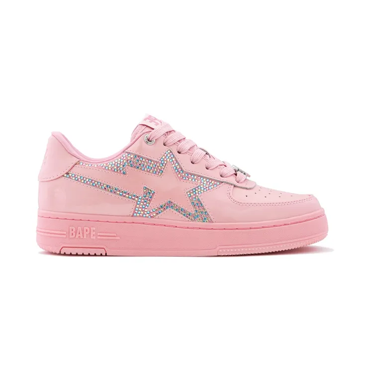 A Bathing Ape Bape Sta Icon Low #3 Pink Patent Cotton Candy Rhinestone (0ZXSHW323912Q)