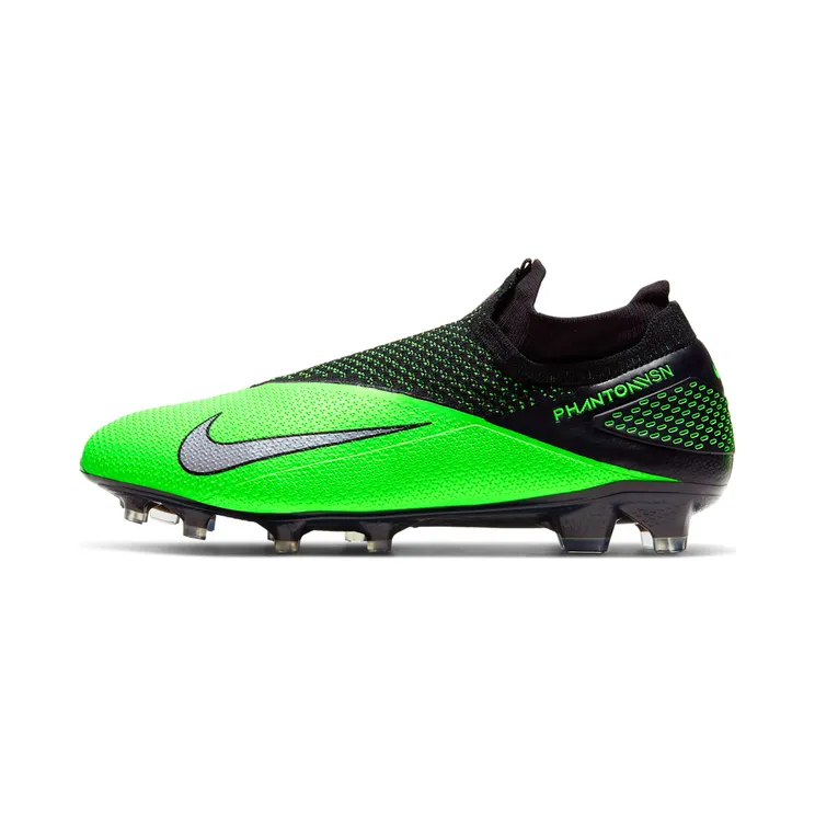 Nike Phantom Vision 2 Elite Dynamic Fit FG “Black / Green Strike / Laser Crimson / Metallic Platinum” (CD4161-036)