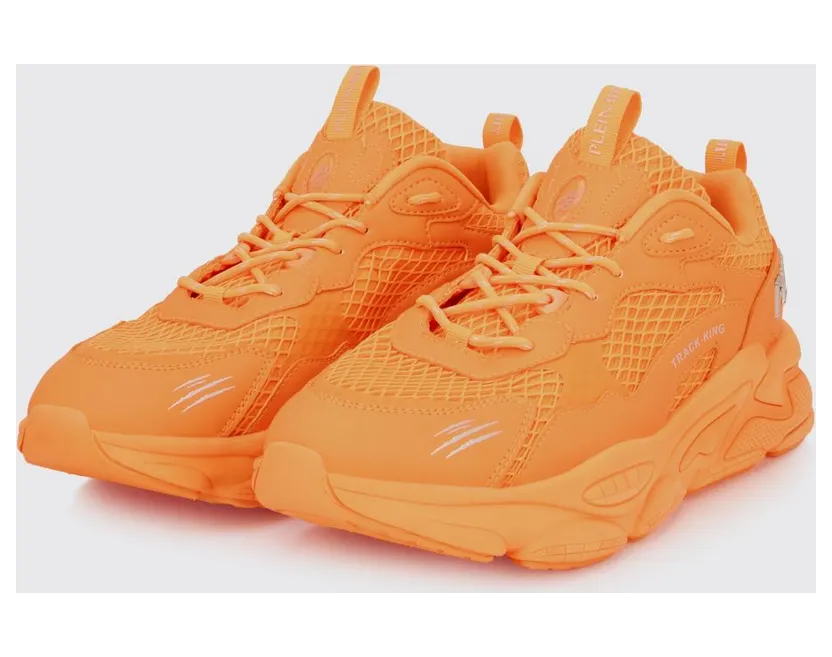 Plein Sport Track-King Leather And Mesh Sneakers Orange (FAESUSC0800STE003N86)