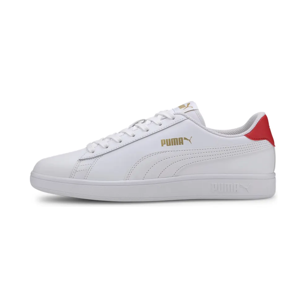 Puma Smash v2 leren Red/White/Gold (36521517)