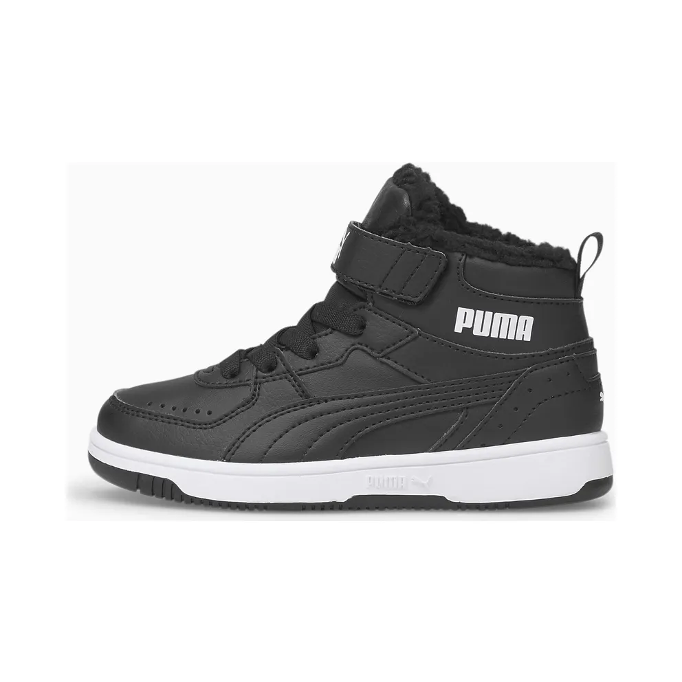 Puma Rebound Joy Fur Kids White/Black (375479-01)
