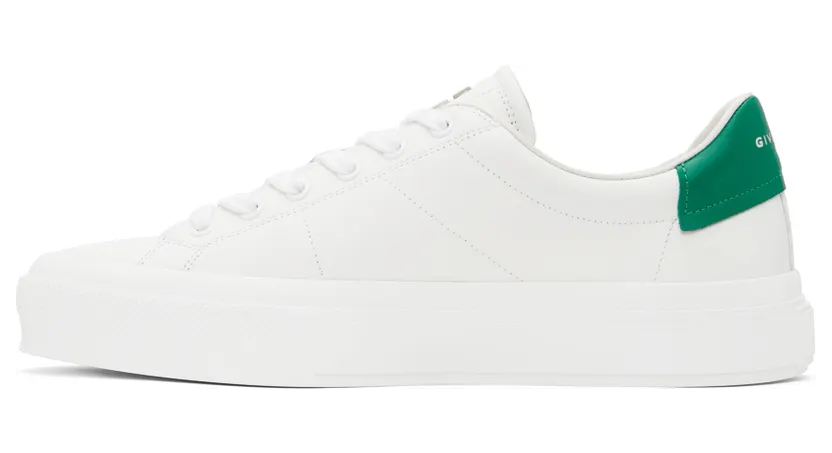 Givenchy White & Green City Sport 4G Sneakers (BH005VH16T) (3)