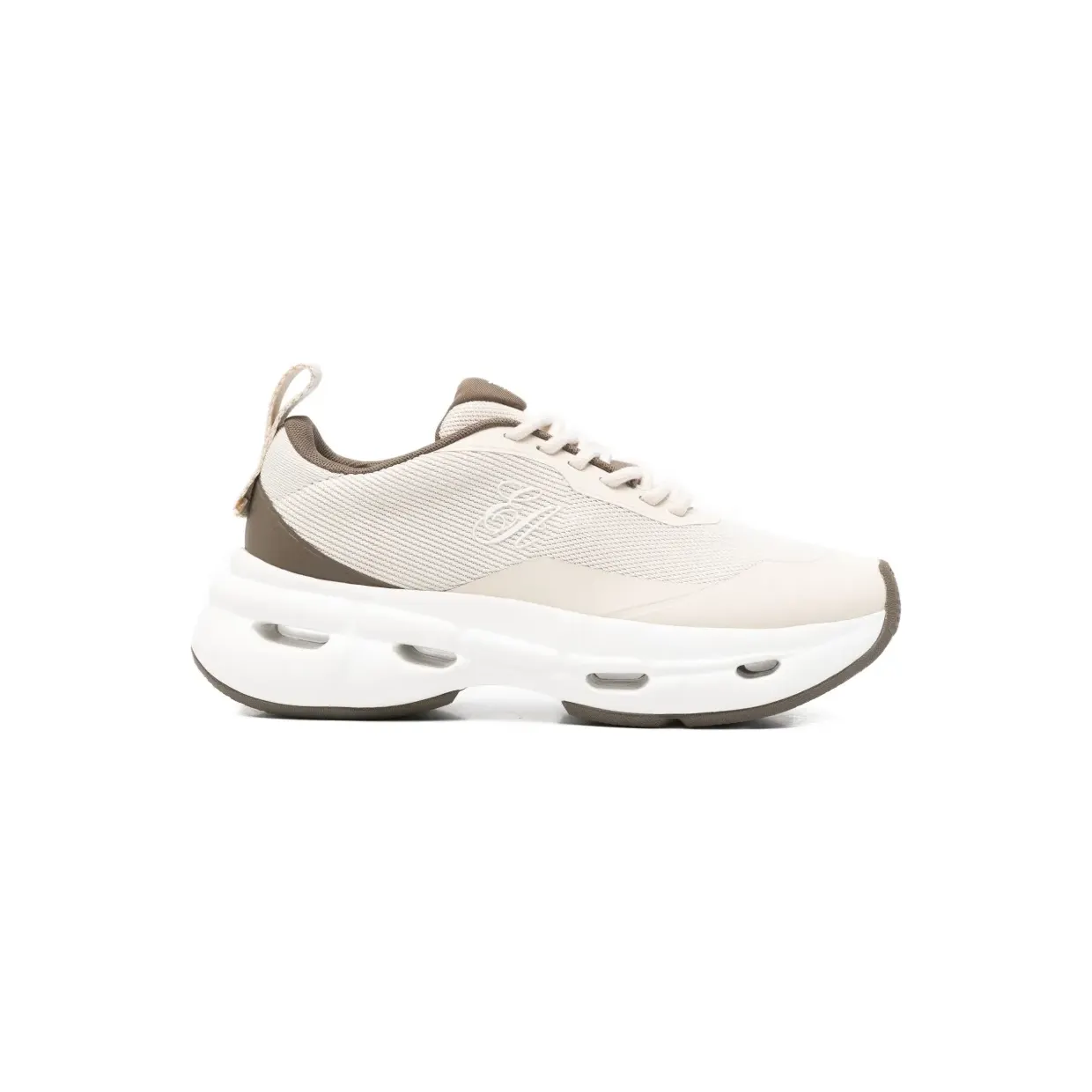 Emporio Armani Technical gebreide sneakers – Beige (EW004642AF25728)