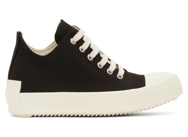 Rick Owens Drkshdw Black License Plate Low Sneakers (DS21S2802 TNAPH2)