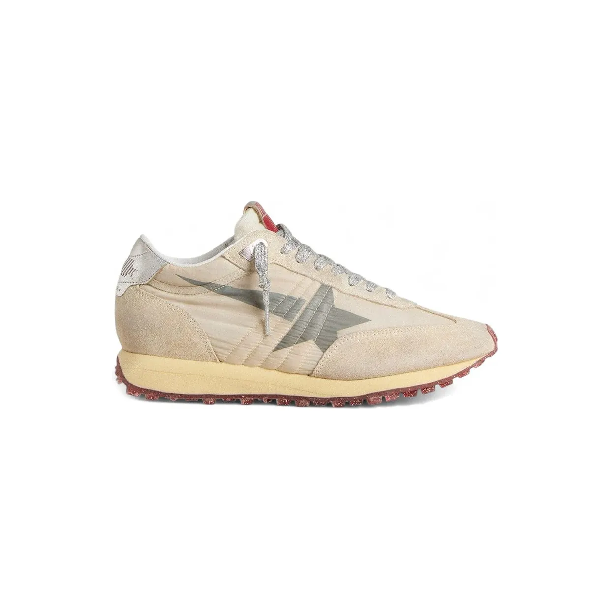 Golden Goose Marathon Beige Nylon Grey Star Red (GWF00683-F007399-15260)