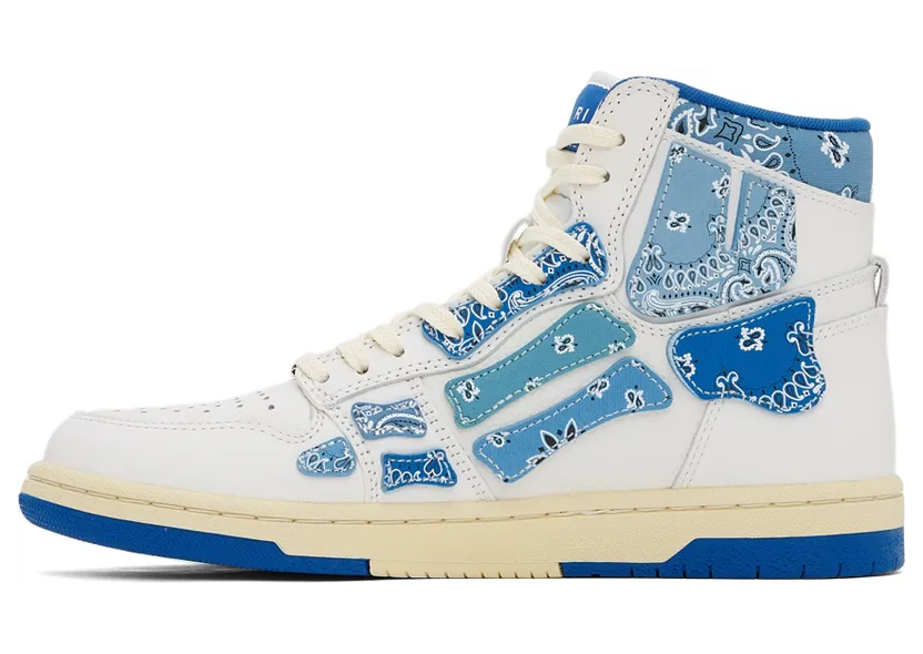 AMIRI White & Blue Skel Top Hi Bandana Sneakers (PS22MFS016-420) (3)