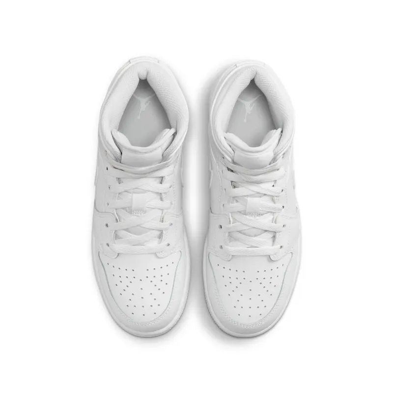 Air Jordan 1 Mid GS “Triple White 2023” (554725-136)