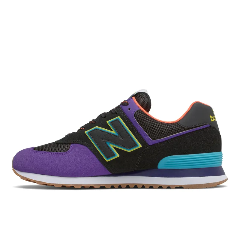New Balance 574 Black Purple Orange Blue (ML574PT2)