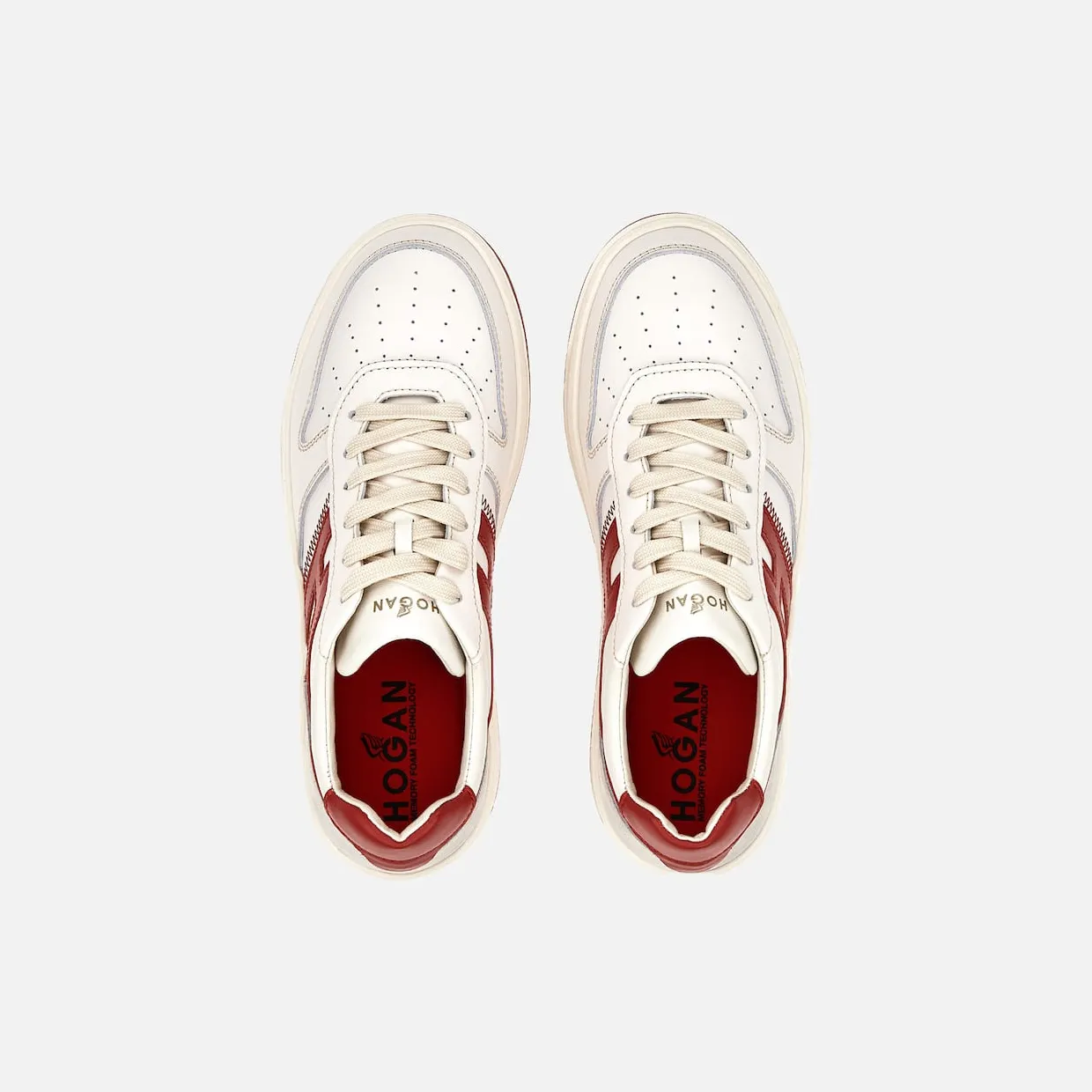 Sneakers Hogan H630 White Red Grey (HXM6300EU50ODZ958K) (3)