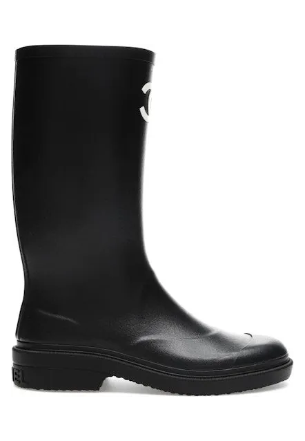 Chanel Rubber Rain Boots Black (G39620 X56326 94305)