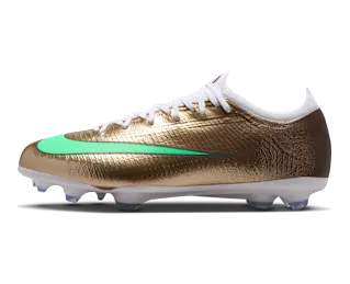 Nike Jr Mercurial Vapor 17 Pro ‘Kylian Mbappé’ ‘ Firm-Ground Low-Top “Metallic Gold/Green Glow” (IR1653-701)