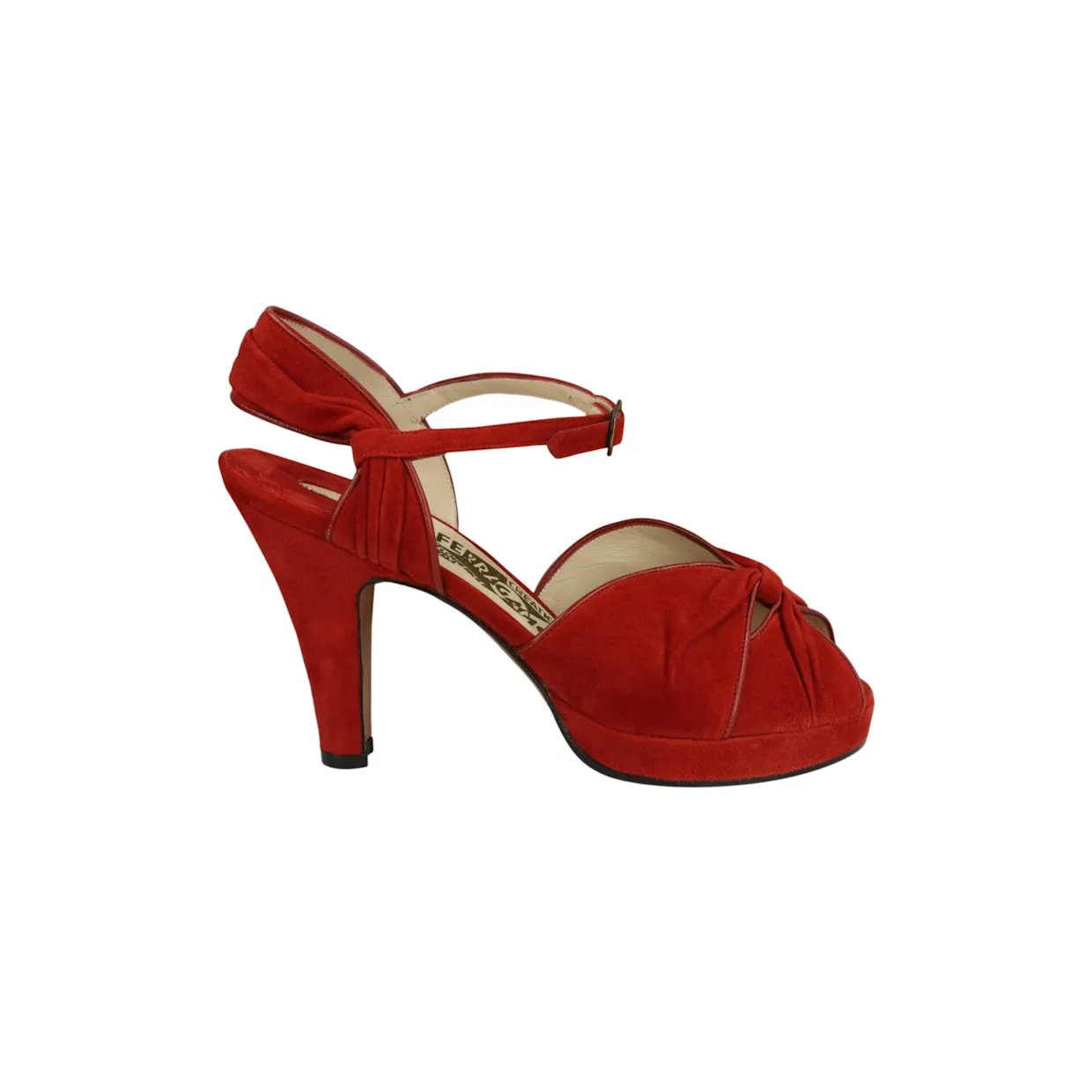 Ferragamo Ava Archive Limited Edition 1940’s Heel Sandals Red (017109-670146-M)