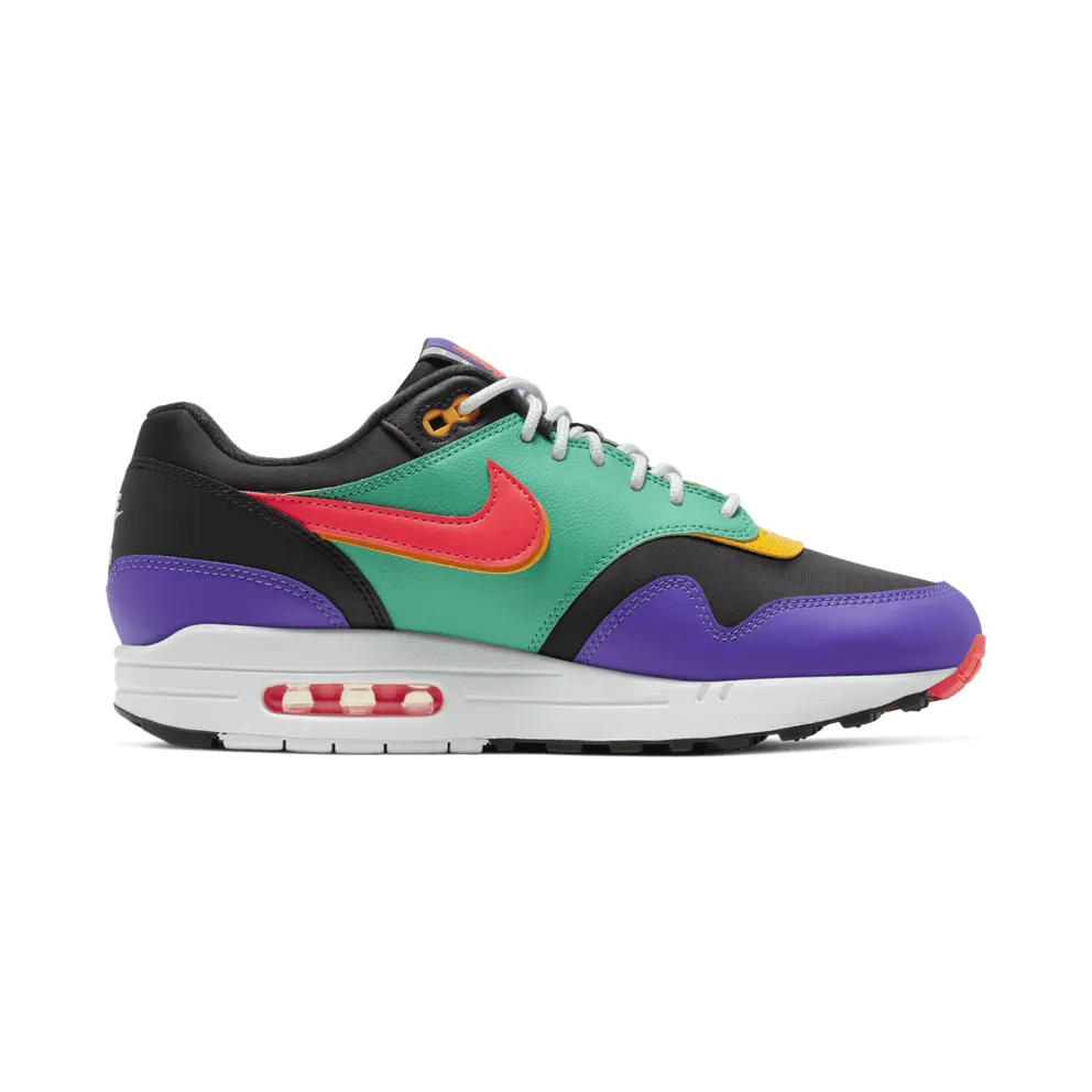 Nike Air Max 1 Windbreaker Black/Flash Crimson-Kinetic Green-Psychic Purple-University Gold-White (AO1021-023)