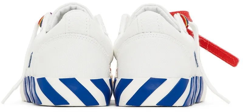 Off-White Kids White & Blue Canvas Vulcanized Low Sneakers (OBIA003F21FAB0010145)