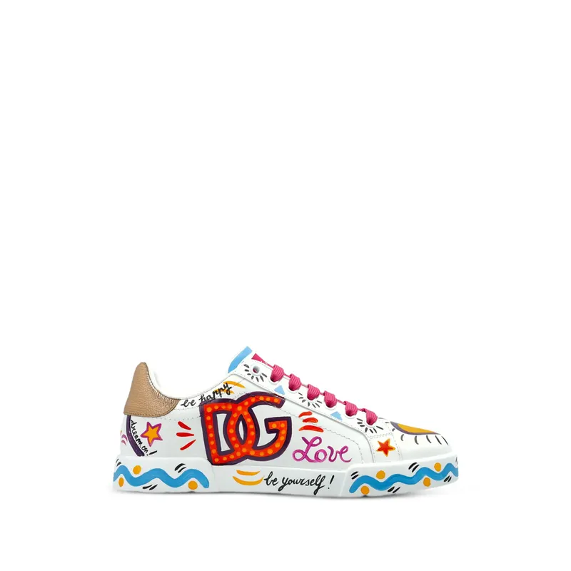 Dolce & Gabbana Logo-print Leather “White” (CK2464 A3L79 8M541)