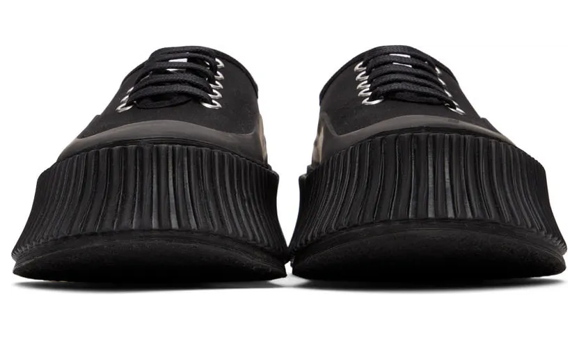 Jil Sander Black Canvas Platform Sneakers (JS36072A_15100) (2)