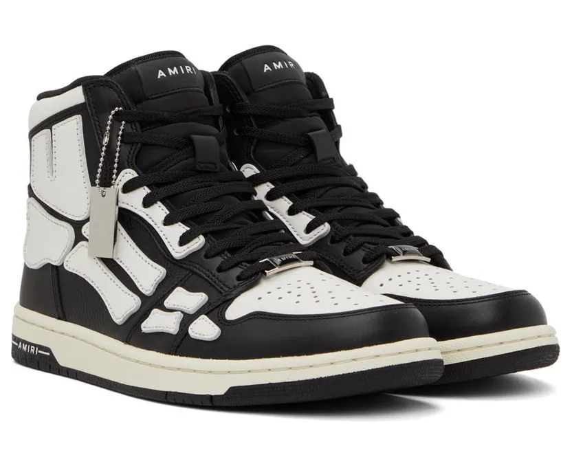 AMIRI Black & White Skel High Top Sneakers (PF22WFS002-004) (4)