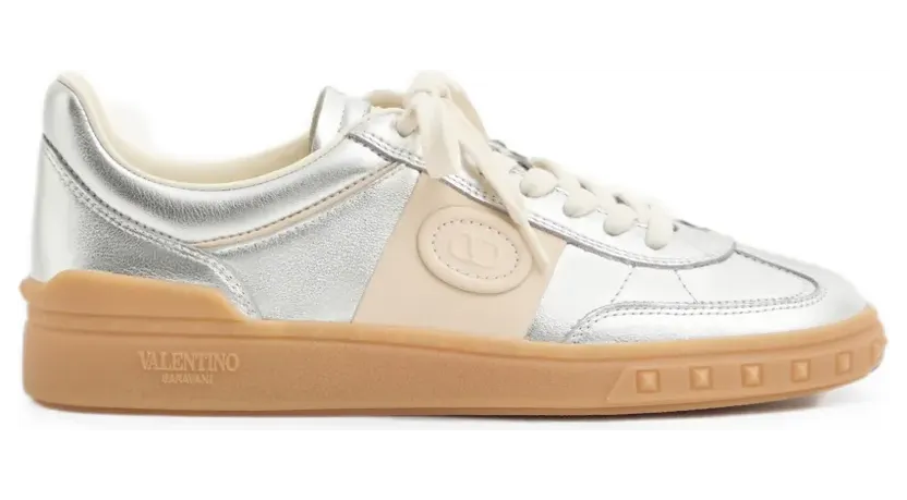 Valentino Garavani Upvillage van gelamineerd kalfsleer met nappa kalfsleren bandje “Silver” (WS0IL9HEJ)