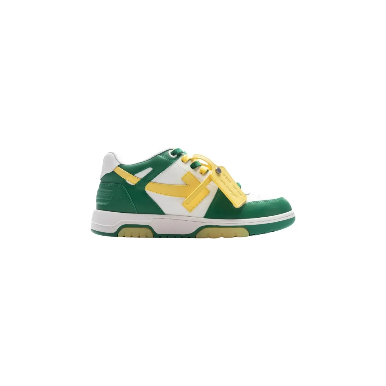 OFF-WHITE Out Of Office OOO Low Tops Green Yellow (OMIA189S23LEA0045518)