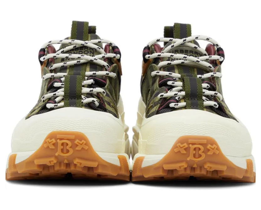 Burberry Green & Burgundy Check Arthur Sneakers (8043099) (2)