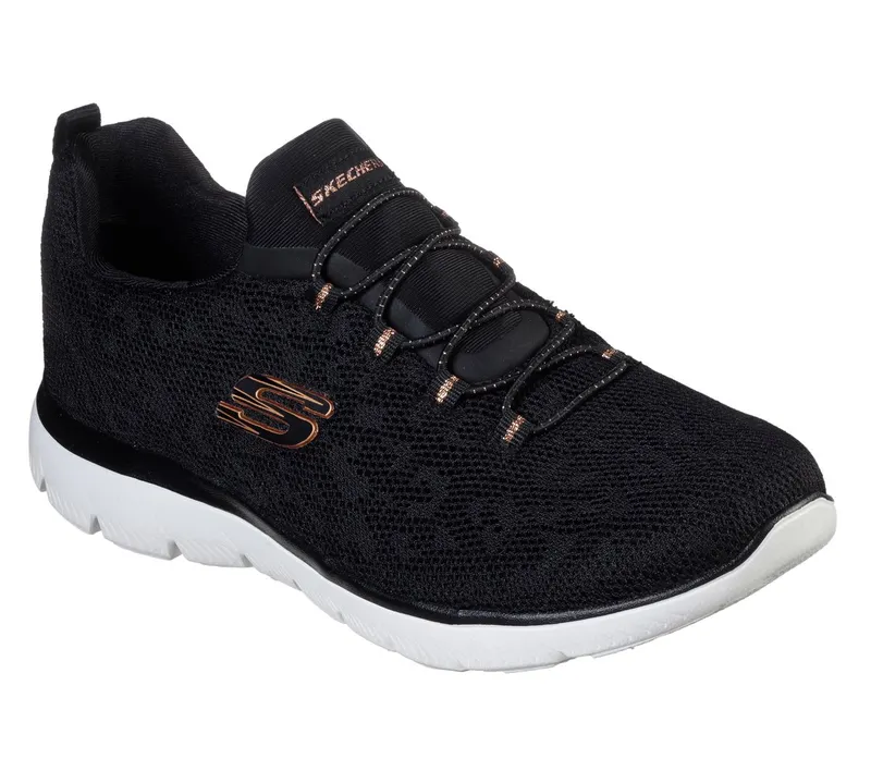 Skechers Summits – Leopard Spot Sneaker Black/Roos Gold