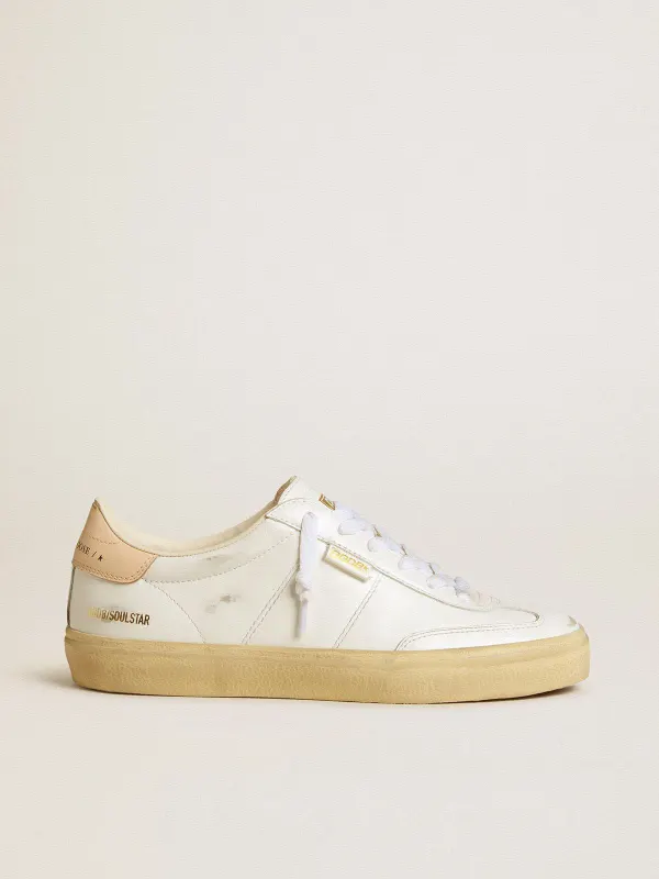 Golden Goose Soul Star In White Leather With Pink Leather Heel Tab (GWF00464.F006931.10310)