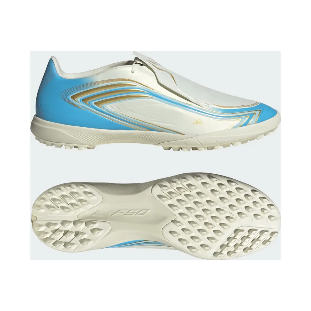 adidas F50 Messi League Turf Football “Ivory / Semi Blue Burst / Icey Blue” (IH1903)