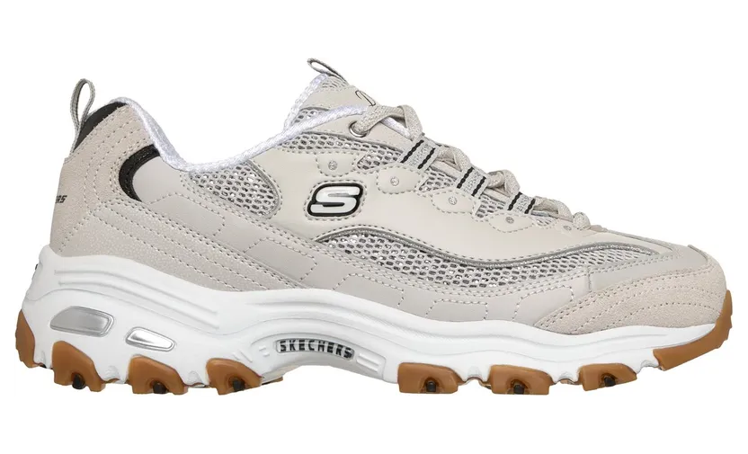 Skechers D’Lites – Stellar Shimmer Sneaker Natuurlijk/Zilver