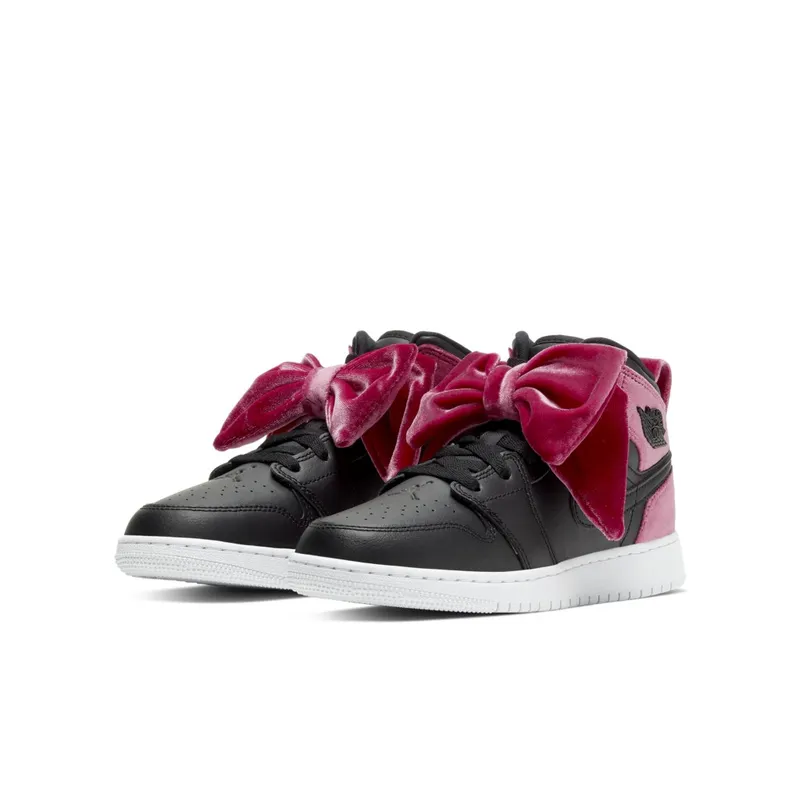 Jordan 1 Mid Bow Black Noble Red (GS) Black/Black-Noble Red (CK5678-006)